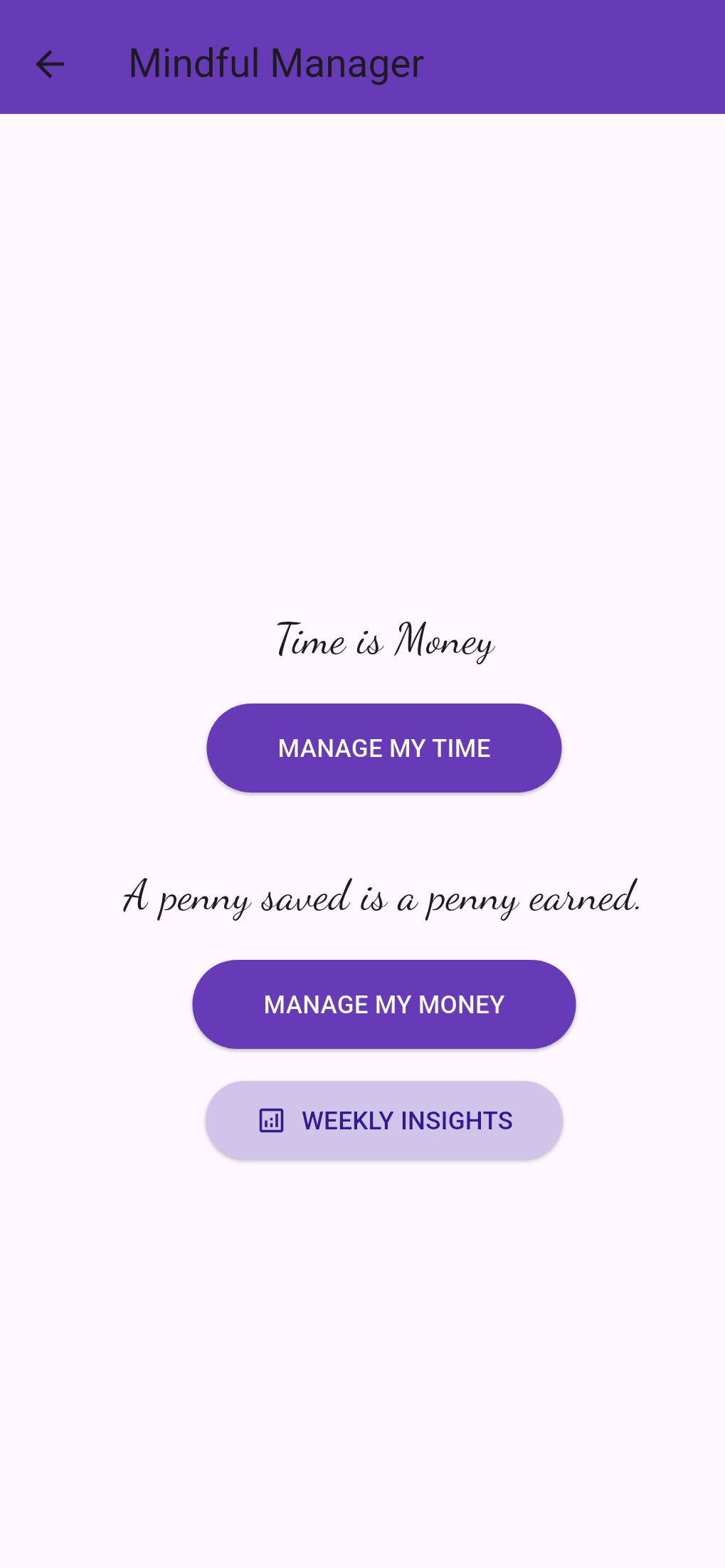 bMindful App Interface Placeholder